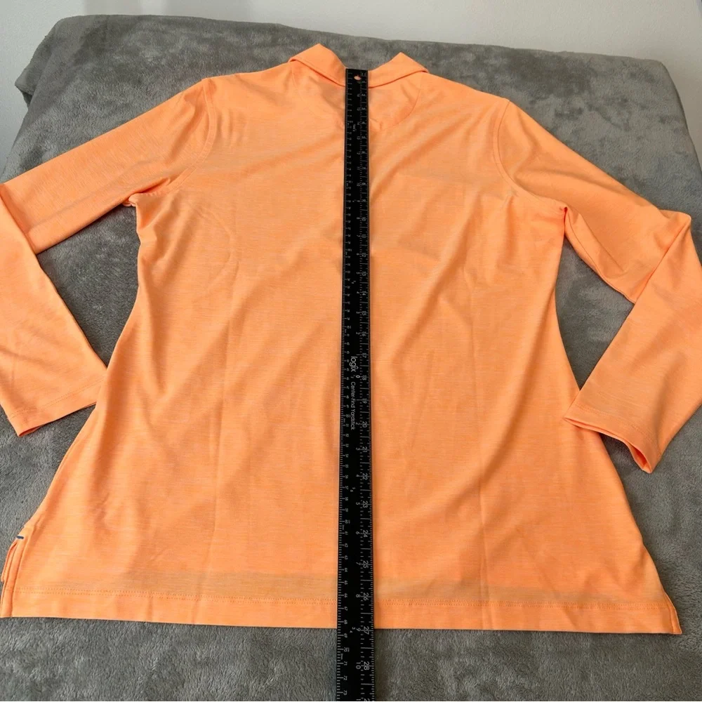 Peter Millar Long Sleeve Polo Shirt‎ Women's Crown Performance Orange Size M